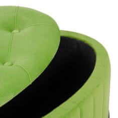 DKD Home Decor Pouffe 80 x 80 x 46 cm Sintetična tkanina Kovina Zelena