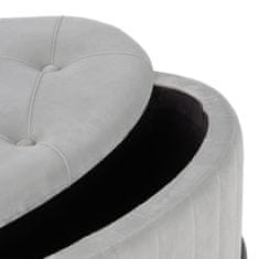 DKD Home Decor Pouffe 80 x 80 x 46 cm Sintetična tkanina Siva kovina