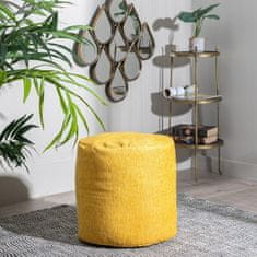 DKD Home Decor Pouffe Poliester 45 x 45 x 45 cm Akrilna gorčica