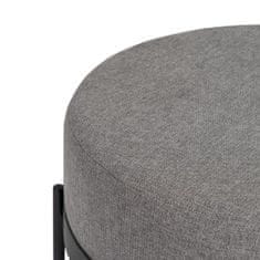 DKD Home Decor Pouffe 65 x 65 x 40 cm Sintetična tkanina Siva kovina