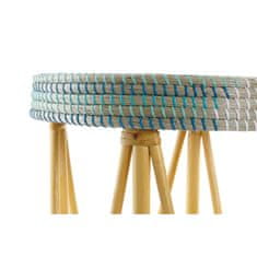 NEW Naslon za Noge DKD Home Decor Naraven Turkizno Bela Ratan Tropical Morska trava (41 x 41 x 42 cm)