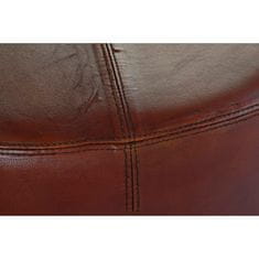 NEW Naslon za Noge DKD Home Decor Črna Kovina Rjava Usnje (55 x 55 x 37 cm)