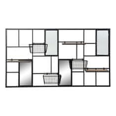 DKD Home Decor Police DKD Home Decor Crystal Natural Black Metal 3 police MDF Wood (130 x 13 x 70 cm)