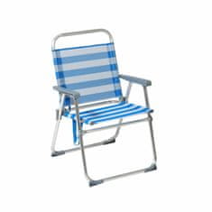 NEW Plažni stol 22 mm Črte Modra Aluminij 52 x 56 x 80 cm (52 x 56 x 80 cm)