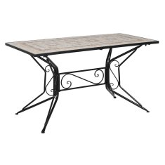 NEW Table DKD Home Decor Siva Zunanjost 140 x 70 x 75,5 cm Keramika Železen