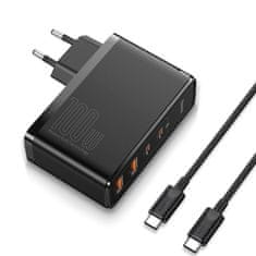 BASEUS polnilec 100W USB 2xTipC 2xTipA GaN2 ProQC PD črn CCGAN2P-L01