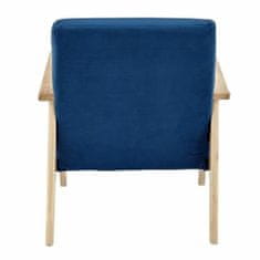 BigBuy Fotelj Tulio Blue Wood Velvet (63 x 78 x 75 cm)