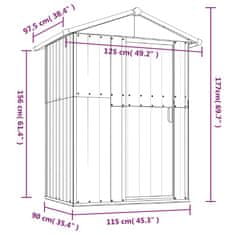 Vidaxl Vrtna lopa antracitna 126x97,5x177 cm pocinkano jeklo