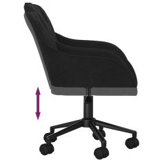 Vidaxl Vrtljiv pisarniški stol črn žamet