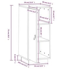 Vidaxl Komoda 34x40x75 cm trdna borovina