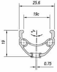 Mach1 platišče trek 210 V-brake 32 lukenj/1 zakovica črn