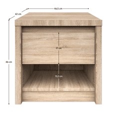 KONDELA Nočna omarica 1S, sonoma hrast, NORTY TIP 13