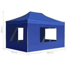 Vidaxl Profesionalni šotor za zabave aluminij 4,5x3 m moder