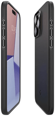 Spigen Thin Fit zelo tanek ovitek za telefon iPhone 15 Pro Max črn