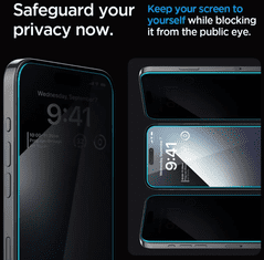 Spigen GLAS.tR EZ Fit zasebnostna zaščita za steklo iPhone 15 Plus z aplikatorjem (2 Pack)
