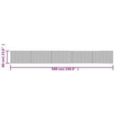 Vidaxl Preproga pravokotna črna 60x500 cm bambus