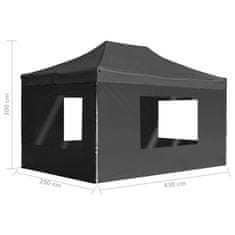 Vidaxl Profesionalni šotor za zabave aluminij 4,5x3 m antraciten
