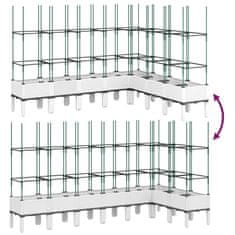 Vidaxl Cvetlično korito z oporno mrežo belo 200x160x142,5 cm PP