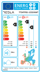 TESLA TT34TP81-1232IAWT stenska klimatska naprava, bela