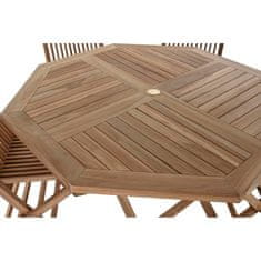 DKD Home Decor Garnitura mize s 4 stoli DKD Home Decor Teak (120 cm) (5 kosov) (120 x 120 x 75 cm)