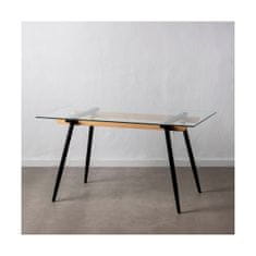 BigBuy Jedilna miza 140 x 80 x 75 cm Kristalno črna kovina