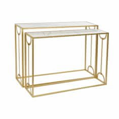 DKD Home Decor Konzola DKD Home Decor Golden Metal Marble (107,5 x 30,5 x 79 cm) (2 kosa)