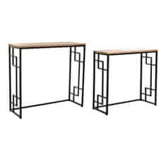 DKD Home Decor Konzola DKD Home Decor Fir Natural Black Metal (82 x 32 x 78 cm) (2 enoti)