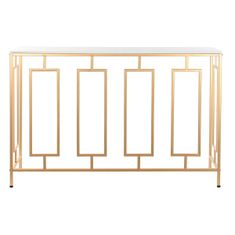 DKD Home Decor Konzola DKD Home Decor Golden Metal White 120 x 35 x 80 cm MDF Wood