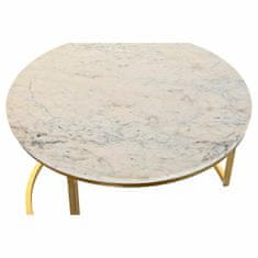 DKD Home Decor Komplet 2 majhnih mizic DKD Home Decor Golden Metal Marble Modern (2 kosa) (75 x 75 x 45 cm)