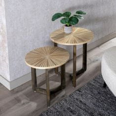 BigBuy Stranska mizica Beige Bamboo 45 x 45 x 55 cm MDF Les