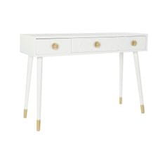 DKD Home Decor Konzola DKD Home Decor Bela zlata jelka MDF les 110 x 42,5 x 78 cm