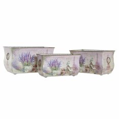 DKD Home Decor Lonček DKD Home Decor 31 x 18 x 17,5 cm Kovina Lilac Lavendar Shabby Chic