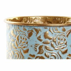 DKD Home Decor Lonček DKD Home Decor Blue Golden Metal (27 x 27 x 28 cm) (21,5 x 21,5 x 24,5 cm) (2 kosa)