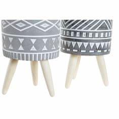 Miramarket Stojalo za Rože DKD Home Decor Siva Cement Bela Bor Boho (14,3 x 14,3 x 26,2 cm) (2 kosov)