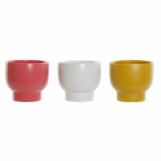 DKD Home Decor Lonček DKD Home Decor Pink China crockery Mustard (15 x 15 x 14 cm) (3 kosi)