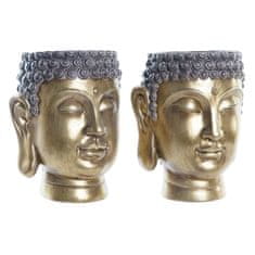 DKD Home Decor Lonček DKD Home Decor Grey Golden Buddha Resin Oriental (2 enoti)