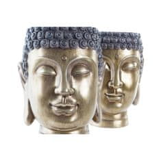 DKD Home Decor Lonček DKD Home Decor Grey Golden Buddha Resin Oriental (2 enoti)