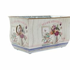 DKD Home Decor Komplet loncev DKD Home Decor Pink Metal Flowers Shabby Chic (31 x 18 x 17,5 cm)