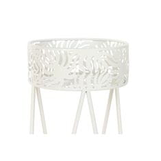 DKD Home Decor Komplet loncev DKD Home Decor Metal White Tropical List rastline (27 x 25 x 69 cm)