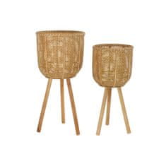 DKD Home Decor Komplet loncev DKD Home Decor Brown Bamboo Tropical (36 x 36 x 78 cm)