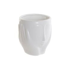 DKD Home Decor Lonček DKD Home Decor Face Ceramic White (14 x 14 x 15,5 cm)