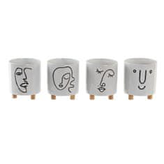 DKD Home Decor Lonček DKD Home Decor Face Stoneware 4 enote (13,5 x 13,5 x 15,5 cm)