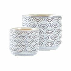 DKD Home Decor Komplet loncev DKD Home Decor Porcelan Modra Bela Orientalska (16 x 16 x 13 cm)