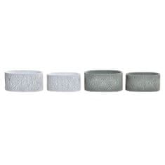 Miramarket Set lončkov DKD Home Decor Cement Bela Zelena (23 x 13 x 11 cm) (2 kosov)