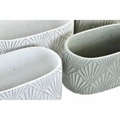 Miramarket Set lončkov DKD Home Decor Cement Bela Zelena (23 x 13 x 11 cm) (2 kosov)