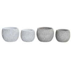 Miramarket Set lončkov DKD Home Decor Siva Cement Bela (2 kosov) (19 x 19 x 15 cm)