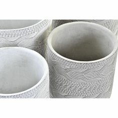 Miramarket Set lončkov DKD Home Decor Siva Cement Bela (16 x 16 x 15 cm) (2 kosov)