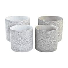 Miramarket Set lončkov DKD Home Decor Siva Cement Bela (16 x 16 x 15 cm) (2 kosov)