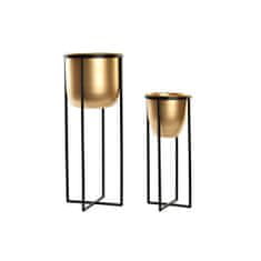 DKD Home Decor Komplet loncev DKD Home Decor Black Golden Metal Modern (20 x 20 x 50,5 cm)