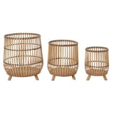 DKD Home Decor Komplet loncev DKD Home Decor Brown Black Natural Bamboo Bali 43 x 43 x 48 cm